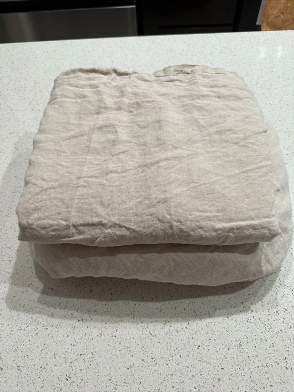 CULTIVER Queen Linen Sheet set  in Light Beige